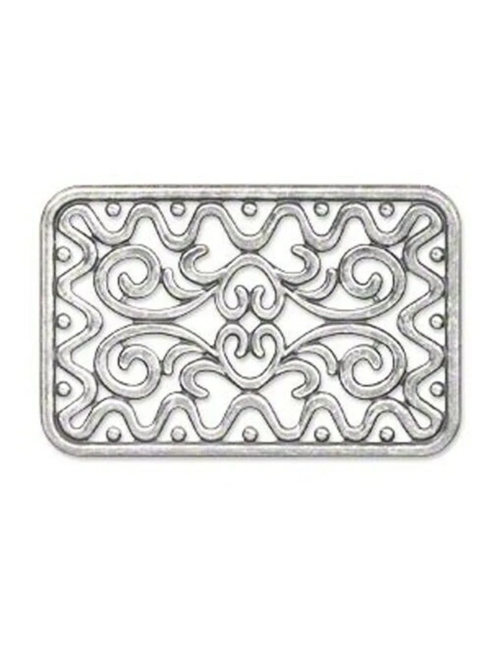 2 Antiqued Silver Filigree L Rectangle Focal Beads Pendants Components 49x32mm